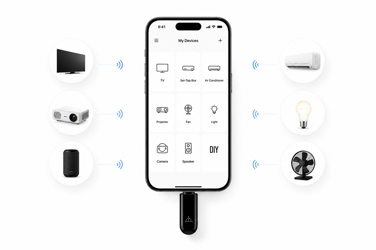 Ocrustar app controlling devices